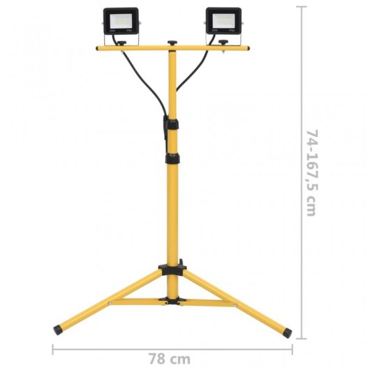 vidaXL Foco LED con trípode 2x20 W blanco frío