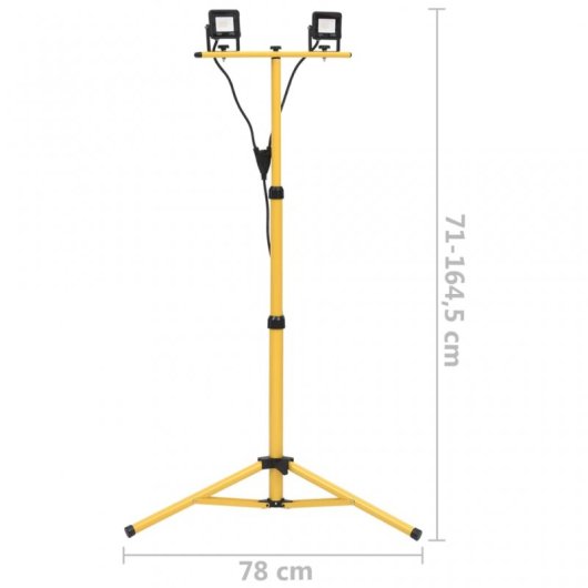 vidaXL Foco LED con trípode 2x10 W blanco frío