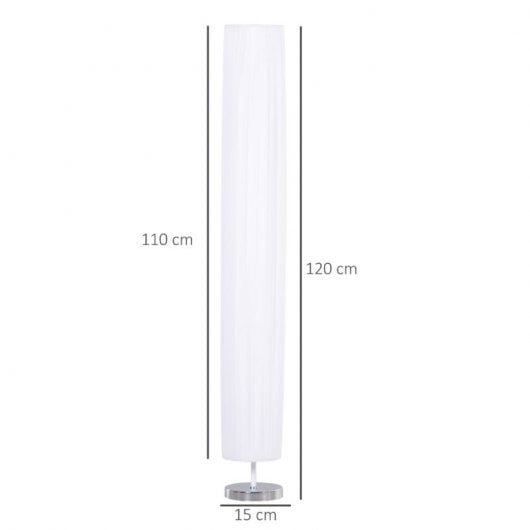HOMCOM Lámpara de Pie Moderna para Salón y Dormitorio con Base de Acero 120cm