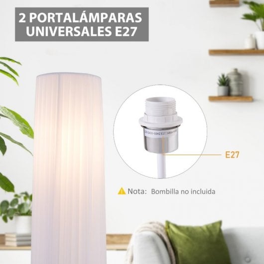 HOMCOM Lámpara de Pie Moderna para Salón y Dormitorio con Base de Acero 120cm