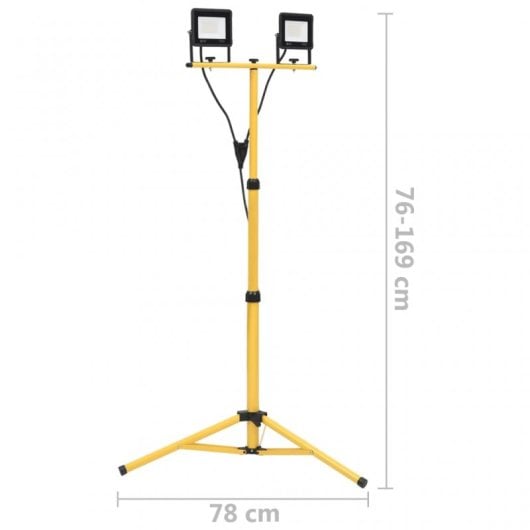 vidaXL Foco LED con trípode 2x30 W blanco frío