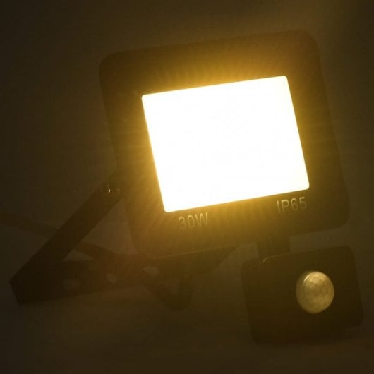 vidaXL Foco LED com sensor 30 W branco quente