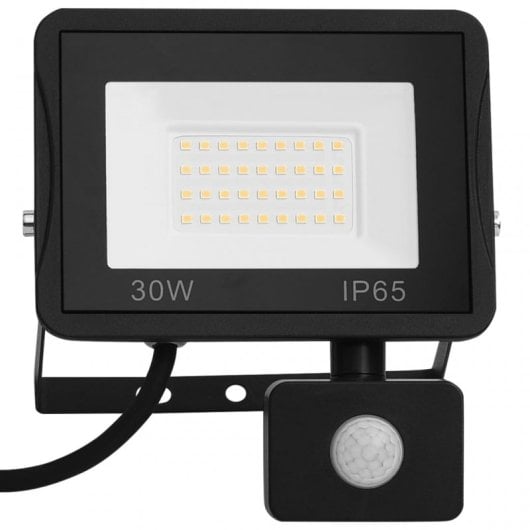 vidaXL Foco LED com sensor 30 W branco quente