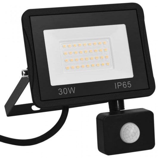 vidaXL Foco LED com sensor 30 W branco quente