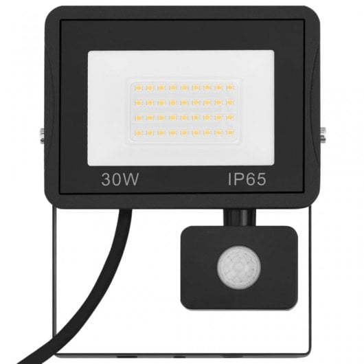 vidaXL Foco LED com sensor 30 W branco quente