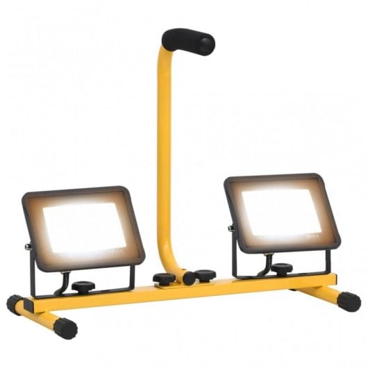 vidaXL Foco LED com pega 2x30 W branco quente