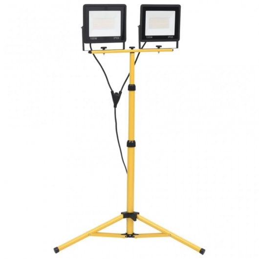 vidaXL Foco LED con trípode 2x100 W blanco cálido