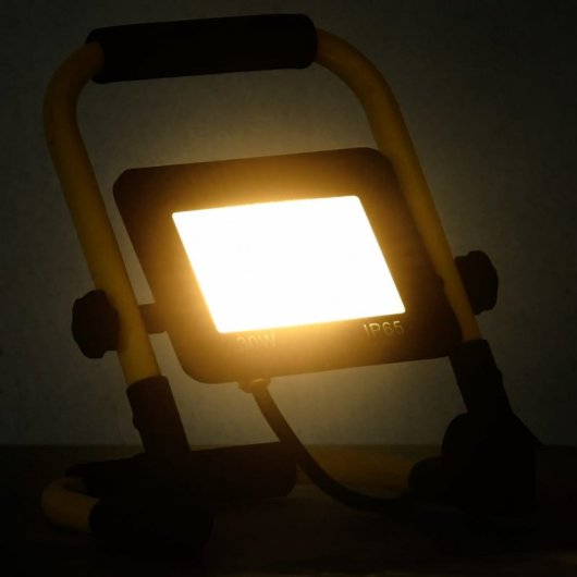 vidaXL Foco LED con asa 30 W blanco cálido