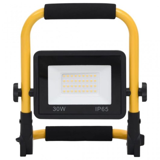 vidaXL Foco LED con asa 30 W blanco cálido