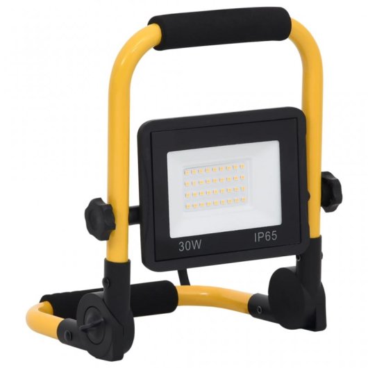 vidaXL Foco LED con asa 30 W blanco cálido