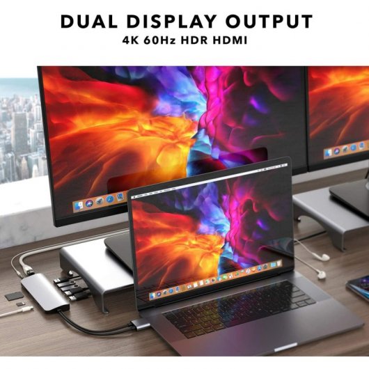 Hyper VIPER HUB USB-C 10 en 2 PD 60W Gris Espacial