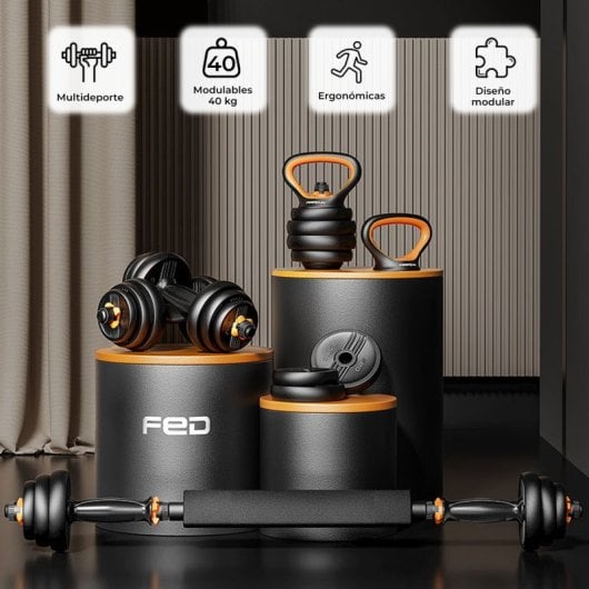 Kit manubri Xiaomi FED V2 + bilanciere + kettlebell 40Kg