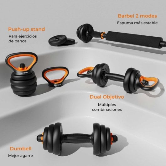 Kit manubri Xiaomi FED V2 + bilanciere + kettlebell 40Kg