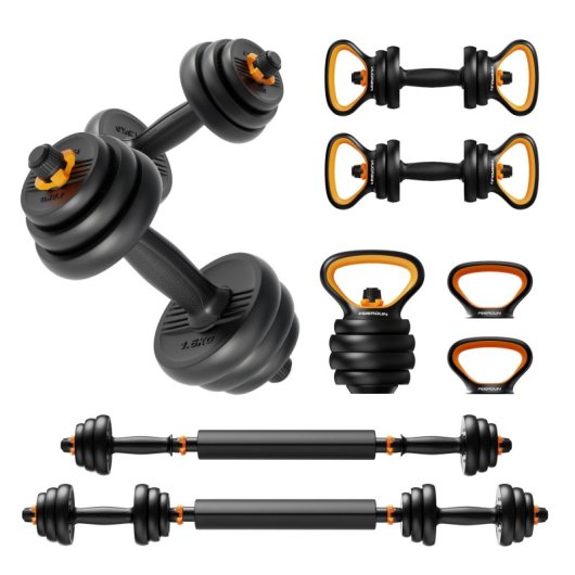 Kit manubri Xiaomi FED V2 + barra + kettlebell 20Kg