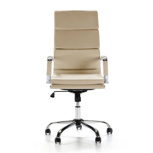 VS Venta-Stock Morgan Sillón de Oficina Reclinable de Piel Sintética Taupe