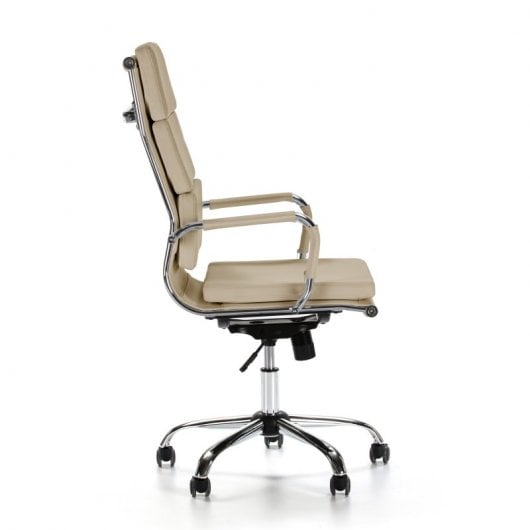 VS Venta-Stock Morgan Sillón de Oficina Reclinable de Piel Sintética Taupe