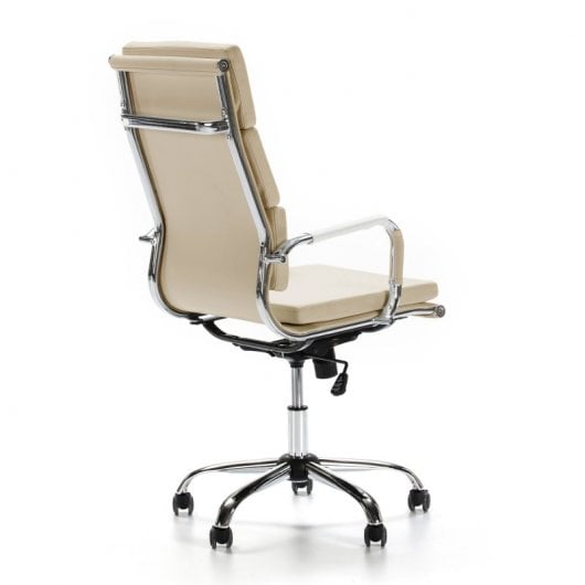 VS Venta-Stock Morgan Sillón de Oficina Reclinable de Piel Sintética Taupe