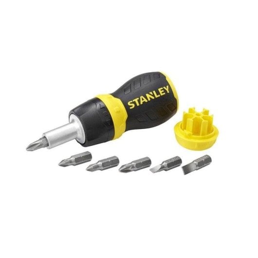 Destornilhador Stanley 0-66-358 Extra Curto Multipontas com Catraio Magnético 6 Bits