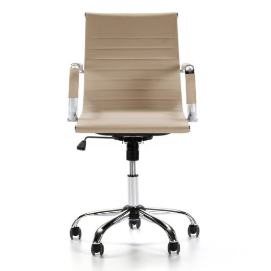 VS Venta-Stock Croma Sillón de Oficina Reclinable de Piel Sintética Taupe