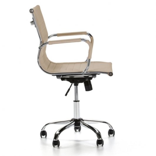 VS Venta-Stock Croma Sillón de Oficina Reclinable de Piel Sintética Taupe