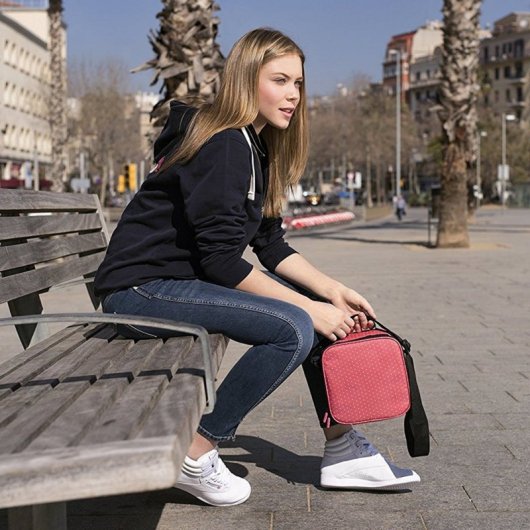 TATAY Urban Food Casual Bolsa Térmica Porta Alimentos 3L con Recipientes Dots Rojo