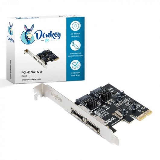 Donkey-Pc-Tarjeta-de-Expansión-PCIe-2xSATA3-+-2xeSATA