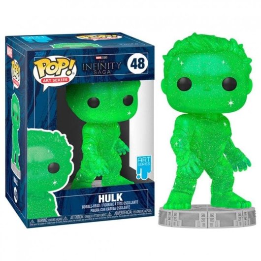 Figura Funko Hulk Art Series Marvel Infinity Saga Gema del Tiempo Vinilo 9 cm