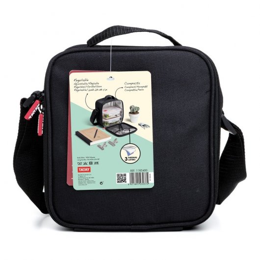 TATAY Urban Food Sac alimentaire thermique en verre 3,5 L avec récipients Noir
