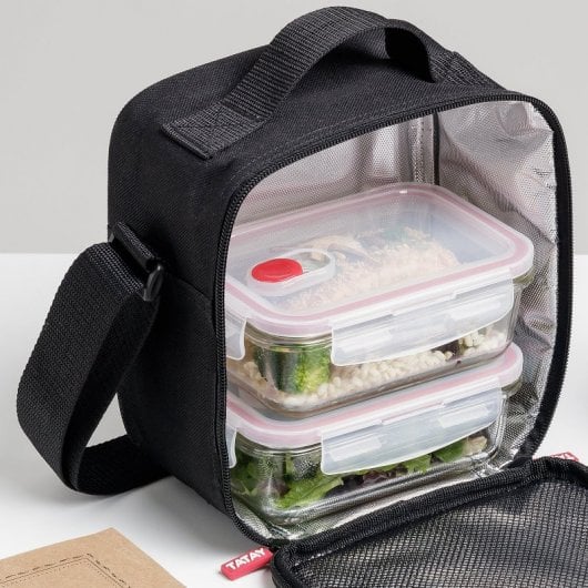 TATAY Urban Food Sac alimentaire thermique en verre 3,5 L avec récipients Noir