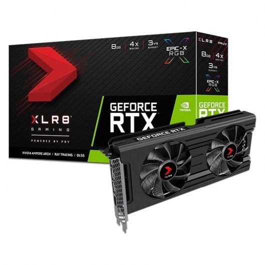 PNY GeForce RTX 3050 XLR8 Gaming REVEL EPIC-X RGB édition double ventilateur 8 Go GDDR6