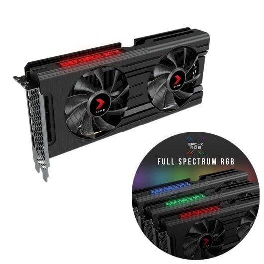 PNY GeForce RTX 3050 XLR8 Gaming REVEL EPIC-X RGB édition double ventilateur 8 Go GDDR6