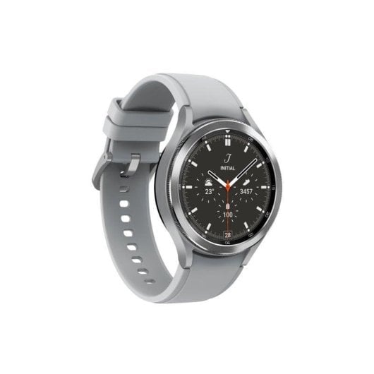 Samsung Galaxy Watch4 Classic Bluetooth GPS NFC 46mm Super AMOLED Argent Gris M Étanche IP68 SpO2 ECG