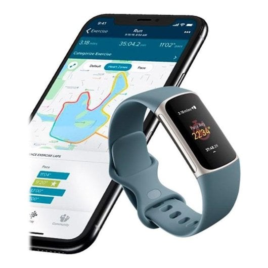 Pulsera de actividad Fitbit Charge 5 Bluetooth GPS AMOLED Azul Acero 7 días ECG EDA SpO2