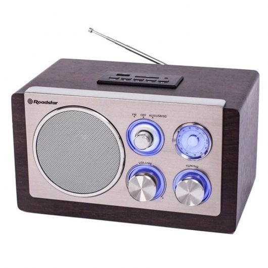 Roadstar Wooden Radio Analógica FM/MW Madera/Plata
