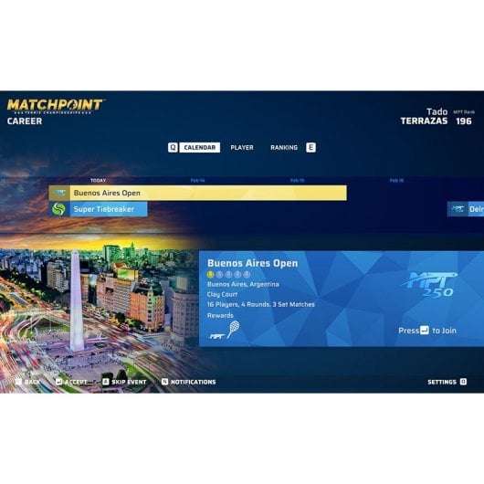 Campionati di tennis Matchpoint PS4