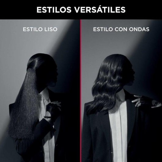 Prancha de Cabelo Cerâmica Turmalina Rowenta Extra Liss SF411LF0 230ºC 6 Definições Placas Largas Desligar Automático Visor LED Preto