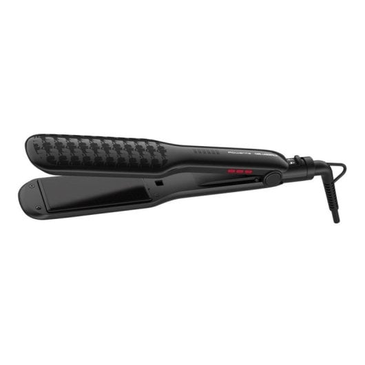 Prancha de Cabelo Cerâmica Turmalina Rowenta Extra Liss SF411LF0 230ºC 6 Definições Placas Largas Desligar Automático Visor LED Preto