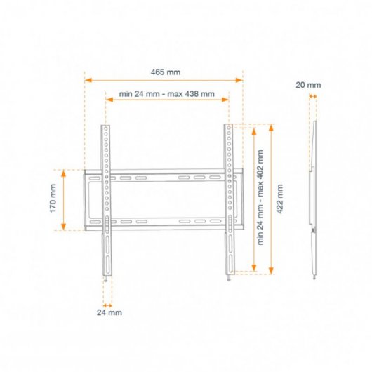 Kaorka Soporte TV de Pared Fijo 42"- 55"