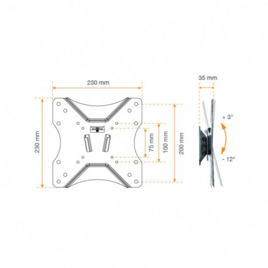 Kaorka Soporte de TV de Pared Fijo y Reclinable 28”- 42”