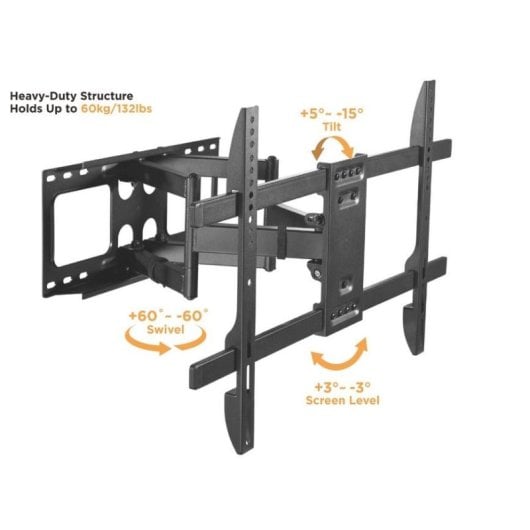 Equip Soporte TV 37"- 80" Doble Brazo Inclinable y Giratoria Max VESA 600X400 hasta 60 Kg