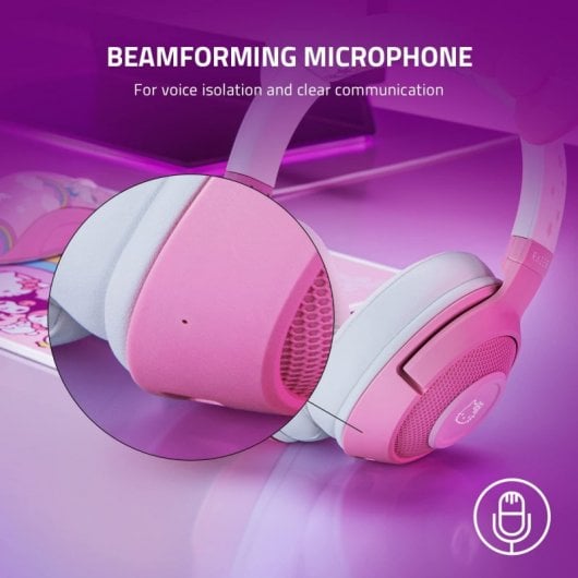 Cuffie da gioco wireless Razer Kraken Bluetooth Kitty bianche/rosa