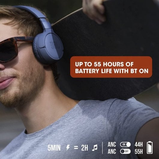 JBL Tune 660NC Auriculares Supraaurales Inalámbricos con Cancelación de Ruido Activa Negros