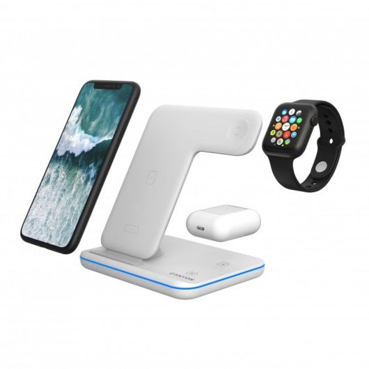 Canyon Cargador Inalámbrico Qi 3 en 1 Blanco