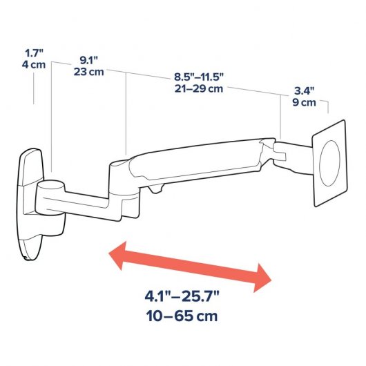 Ergotron LX Soporte Brazo de Pared para TV/Monitor hasta 34" VESA 100x100 Máx 11.3kg Aluminio