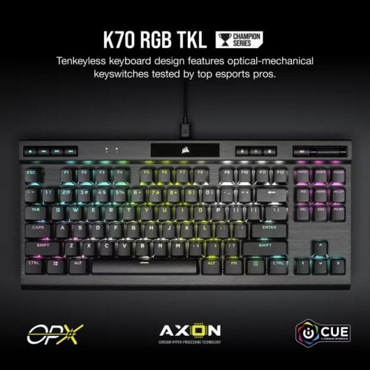 Corsair K70 RGB TKL Champion Series Teclado Óptico-Mecánico Negro