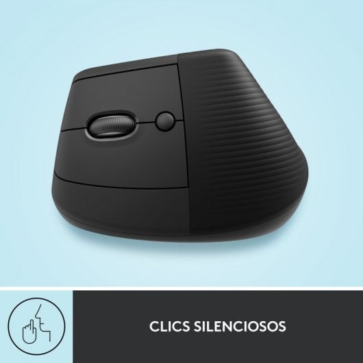 Logitech Lift Left Mouse Ergonomico Verticale, per Mancini, Senza Fili, Bluetooth o Logi Bolt USB, Clic Silenziosi, 4 Tasti, Compatibile con Windows / macOS / iPadOS, Laptop, PC. Grafite