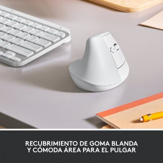 Logitech Lift Mouse Ergonomico Verticale, Senza Fili, Ricevitore Bluetooth o Logi Bolt USB, Clic Silenziosi, 4 Tasti, Compatibile con Windows / macOS / iPadOS, Laptop, PC. Bianco