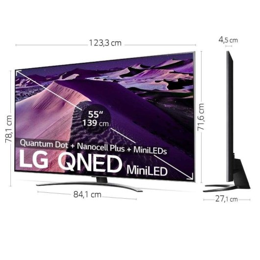 TV LG QNED Mini LED 55QNED876QB 55" 4K UltraHD 120Hz Smart TV WebOS HDR10 Dolby Vision