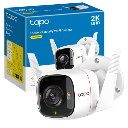 Tapo C320WS Cámara de Vigilancia Exterior, 2K QHD, Detección IA Gratuita, Visión Nocturna a Color
