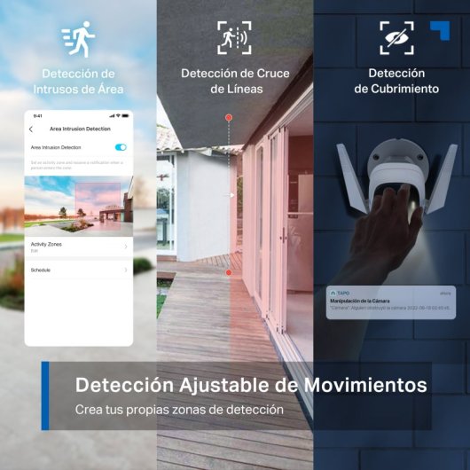 Tapo C320WS Cámara de Vigilancia Exterior, 2K QHD, Detección IA Gratuita, Visión Nocturna a Color
